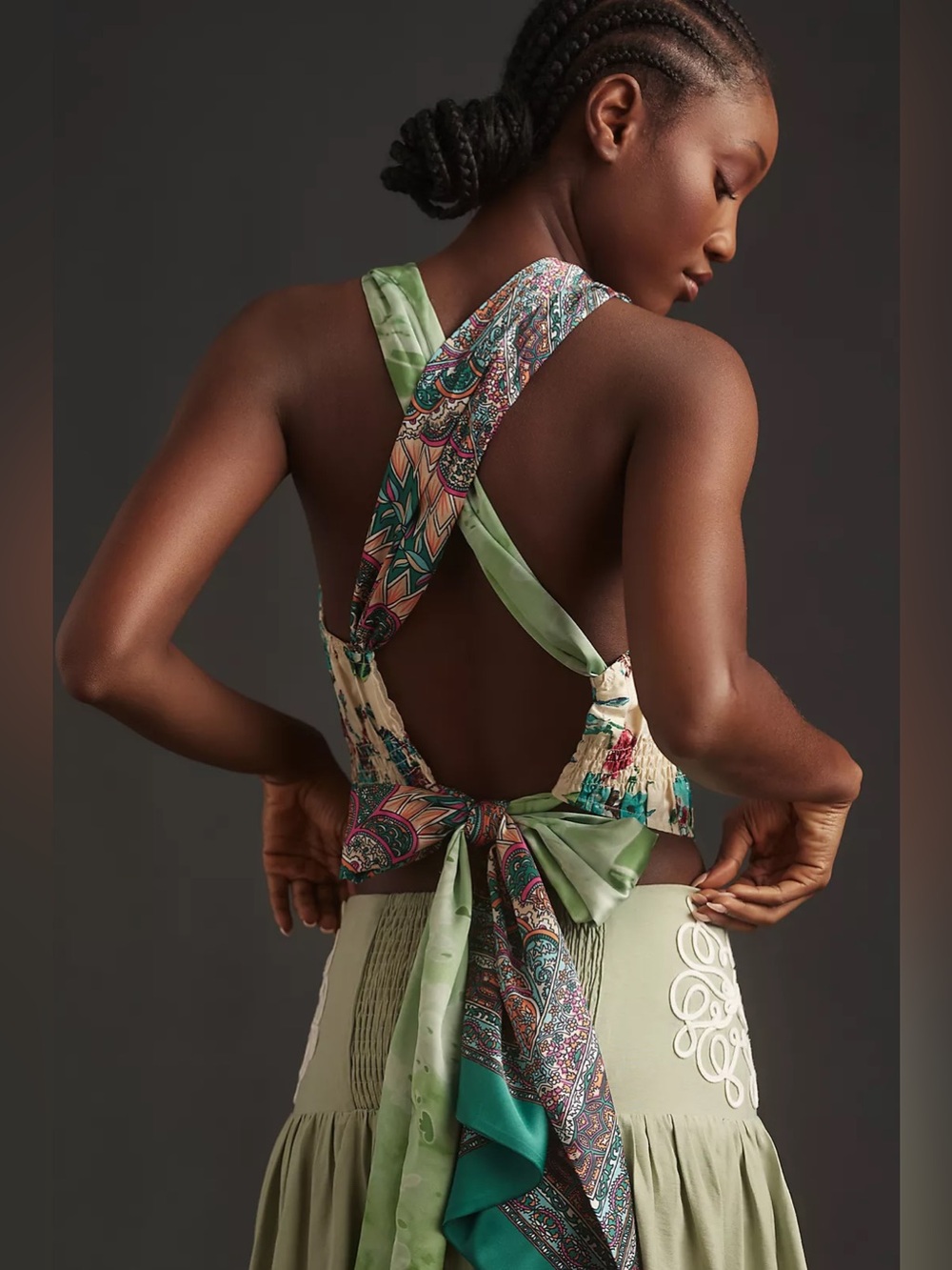 Let Me Be Tie-Back Scarf Tank